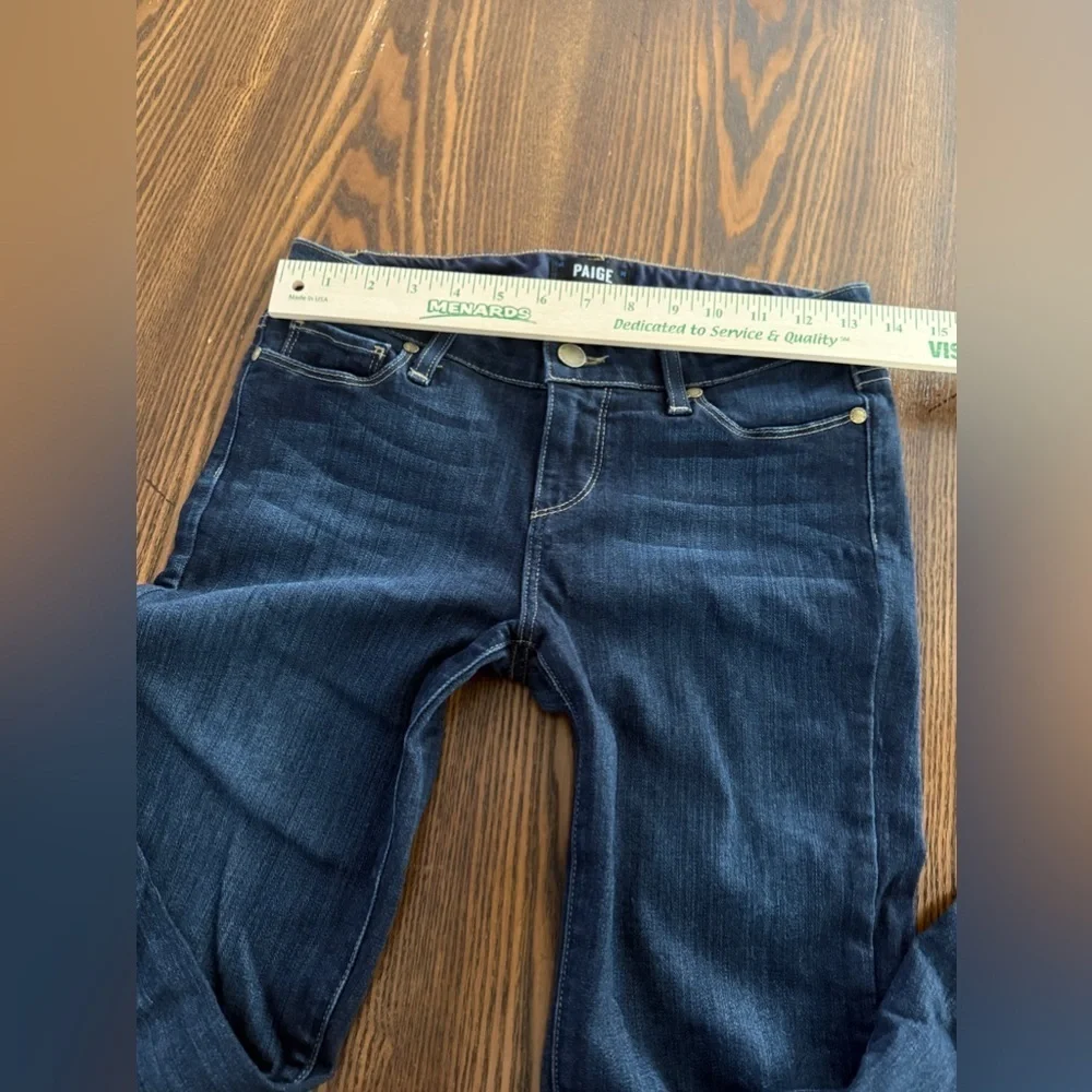 Paige Skyline Skinny Crop cuffed Hem Jeans women’s Sz 26 dark blue closet staple